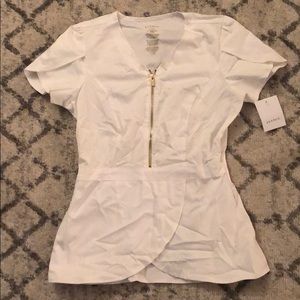 Jaanuu white scrub top